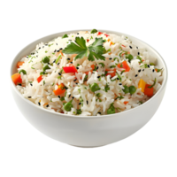 3d Rendern von ein Basmati Chinesisch Reis im ein Schüssel auf transparent Hintergrund png