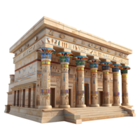 3D Rendering of a Ancient Egyptian Building on Transparent Background png