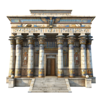 3D Rendering of a Ancient Egyptian Building on Transparent Background png