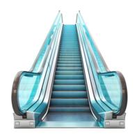 3D Rendering of a Shopping Mall Escalator on Transparent Background png