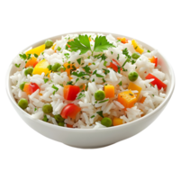 3D Rendering of a Basmati Chinese Rice in a Bowl on Transparent Background png