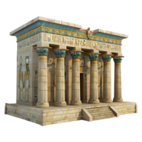 3D Rendering of a Ancient Egyptian Building on Transparent Background png