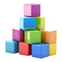 3D Rendering of a Colorful Boxes Toy on Transparent Background png