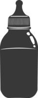 silhouette baby bottle full black color only vector