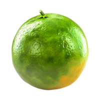 3d representación de un verde naranjas en transparente antecedentes png