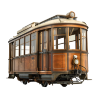 3D Rendering of a Historic Tram on Transparent Background png