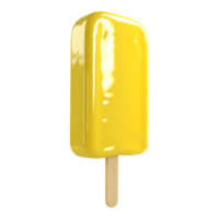 3D Rendering of a Yellow Ice Cream on Transparent Background png