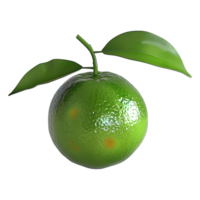 3D Rendering of a Green Oranges on Transparent Background png