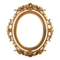 3D Rendering of a Golden Picture Frame on Transparent Background png