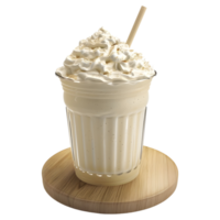 3D Rendering of a Vanilla Shakes in a Glass on Transparent Background png