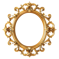 3D Rendering of a Golden Picture Frame on Transparent Background png