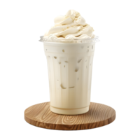 3D Rendering of a Vanilla Shakes in a Glass on Transparent Background png