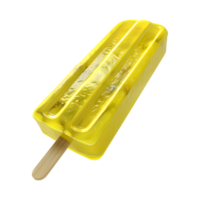 3D Rendering of a Yellow Ice Cream on Transparent Background png