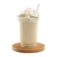 3D Rendering of a Vanilla Shakes in a Glass on Transparent Background png