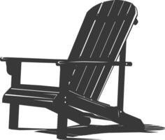 silhouette beach chair full black color only vector