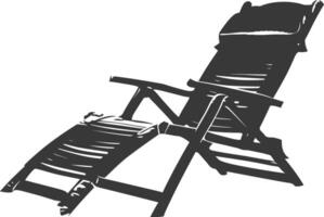 silhouette beach chair full black color only vector