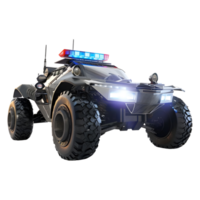 3D Rendering of a Police Patrolling Mobile on Transparent Background png