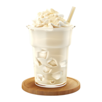 3D Rendering of a Vanilla Shakes in a Glass on Transparent Background png