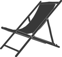 silhouette beach chair full black color only vector