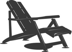 silhouette beach chair full black color only vector