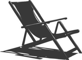 silhouette beach chair full black color only vector