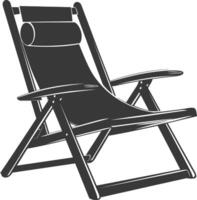 silhouette beach chair full black color only vector