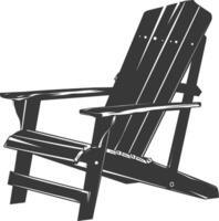 silhouette beach chair full black color only vector