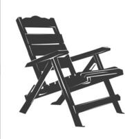 silhouette beach chair full black color only vector