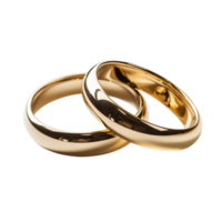 Gold wedding rings studio isolated photo png