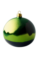 Green glossy christmas tree toy png