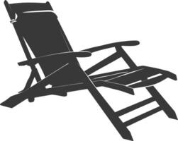 silhouette beach chair full black color only vector