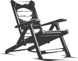 silhouette beach chair full black color only vector