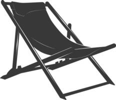 silhouette beach chair full black color only vector