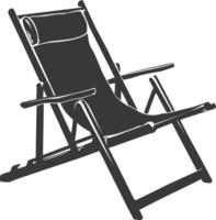 silhouette beach chair full black color only vector