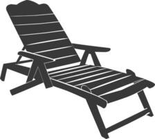 silhouette beach chair full black color only vector