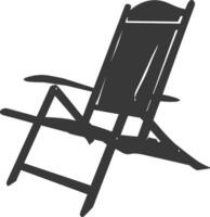 silhouette beach chair full black color only vector