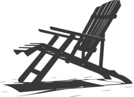 silhouette beach chair full black color only vector