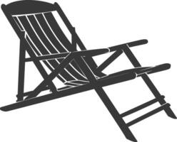 silhouette beach chair full black color only vector