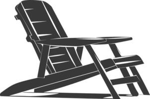 silhouette beach chair full black color only vector