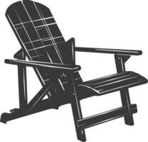 silhouette beach chair full black color only vector