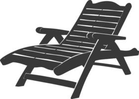 silhouette beach chair full black color only vector