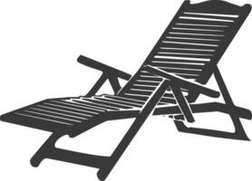 silhouette beach chair full black color only vector