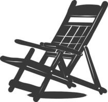 silhouette beach chair full black color only vector