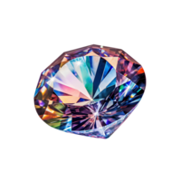 Large iridescent diamond with refraction effect png