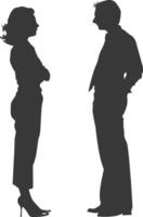 silhouette boss shouts at women employee full body black color only vector