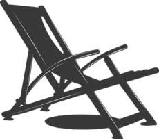 silhouette beach chair full black color only vector