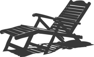 silhouette beach chair full black color only vector