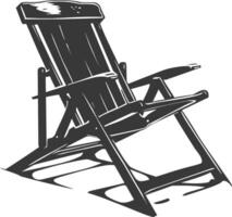 silhouette beach chair full black color only vector