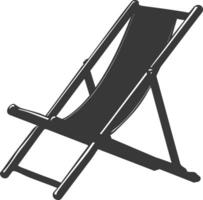 silhouette beach chair full black color only vector