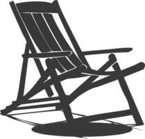 silhouette beach chair full black color only vector